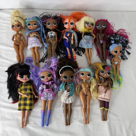 MGA L.O.L. Surprise OMG + Tweens Fashion Dolls Lot of 12 Mixed Outfits Clothes